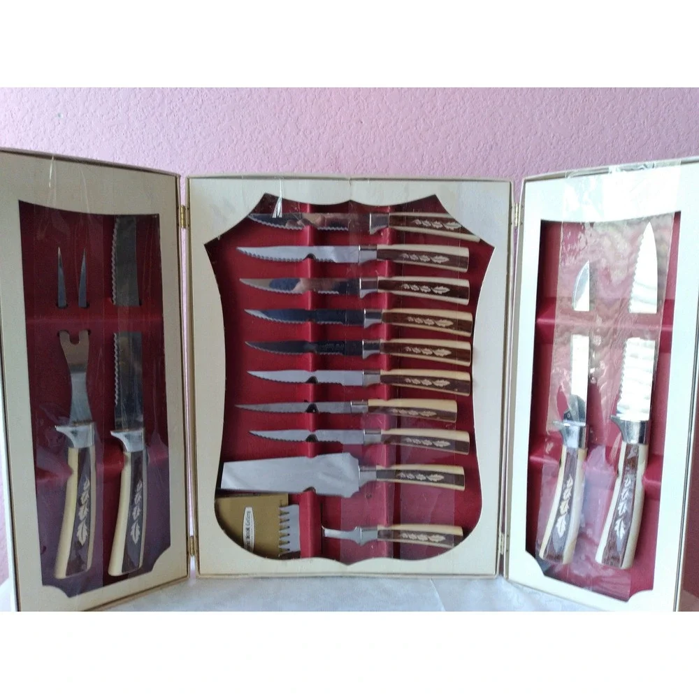Vintage 19 Piece Presentation Knife‎ Set Premium Sheffield Stainless Steel